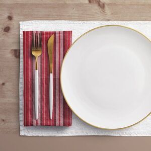 NWT Porter Anna- Red & Black Cotton Napkin 4-set, Stripe